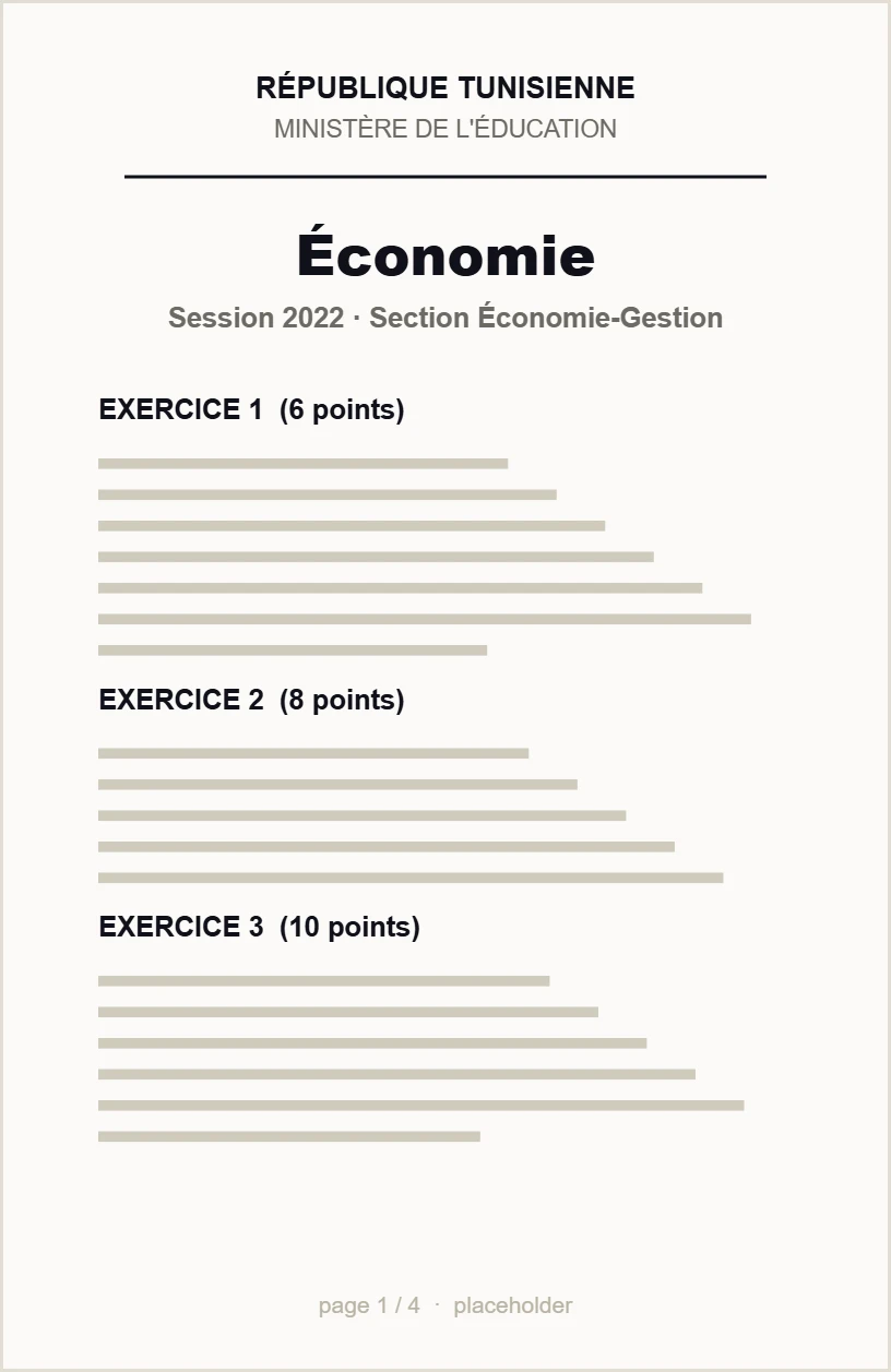 Sujet du Bac — Économie