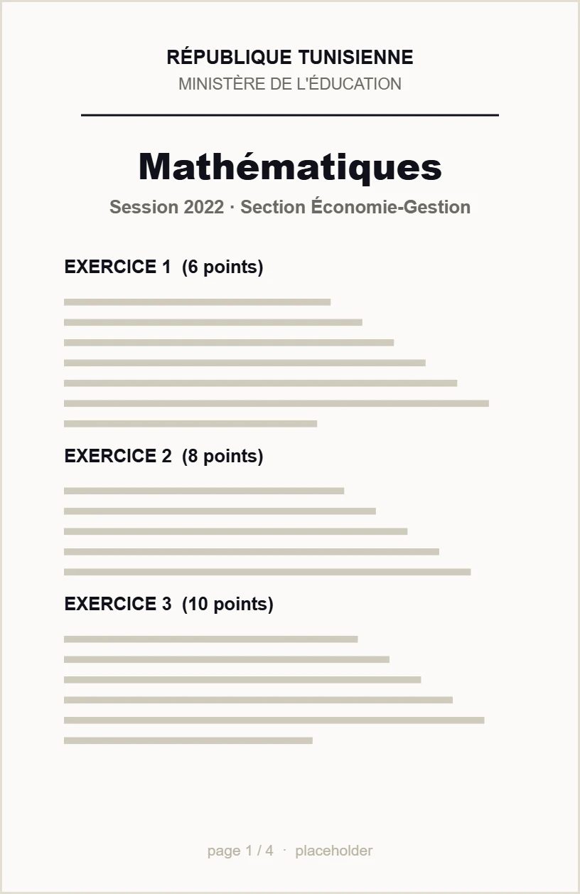 Sujet du Bac — Maths